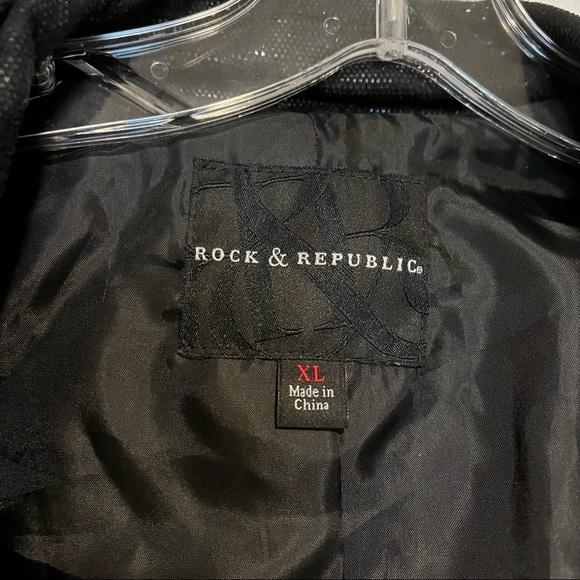 Rock & Republic Vegan Leather Cheetah Snakeskin Metallic Moto Jacket XL - Picture 4 of 9